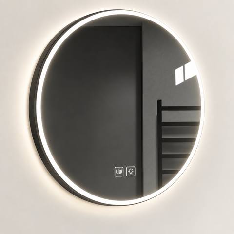 Miroir Mural Rond Anti-Buée LED avec Capteur Tactile