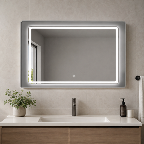 Miroir Mural Rectangulaire Anti-Buée LED