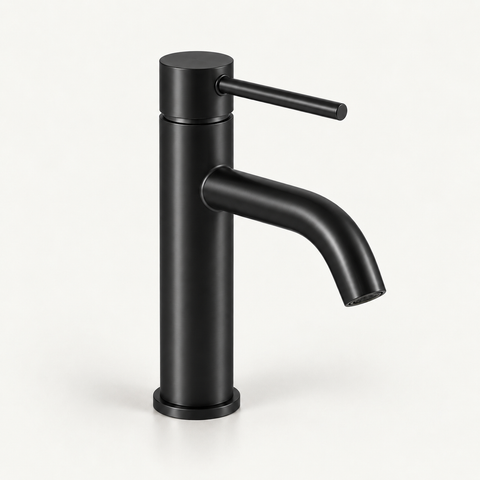 Robinet de Lavabo Salle de Bain Noir Mat Mono-trou